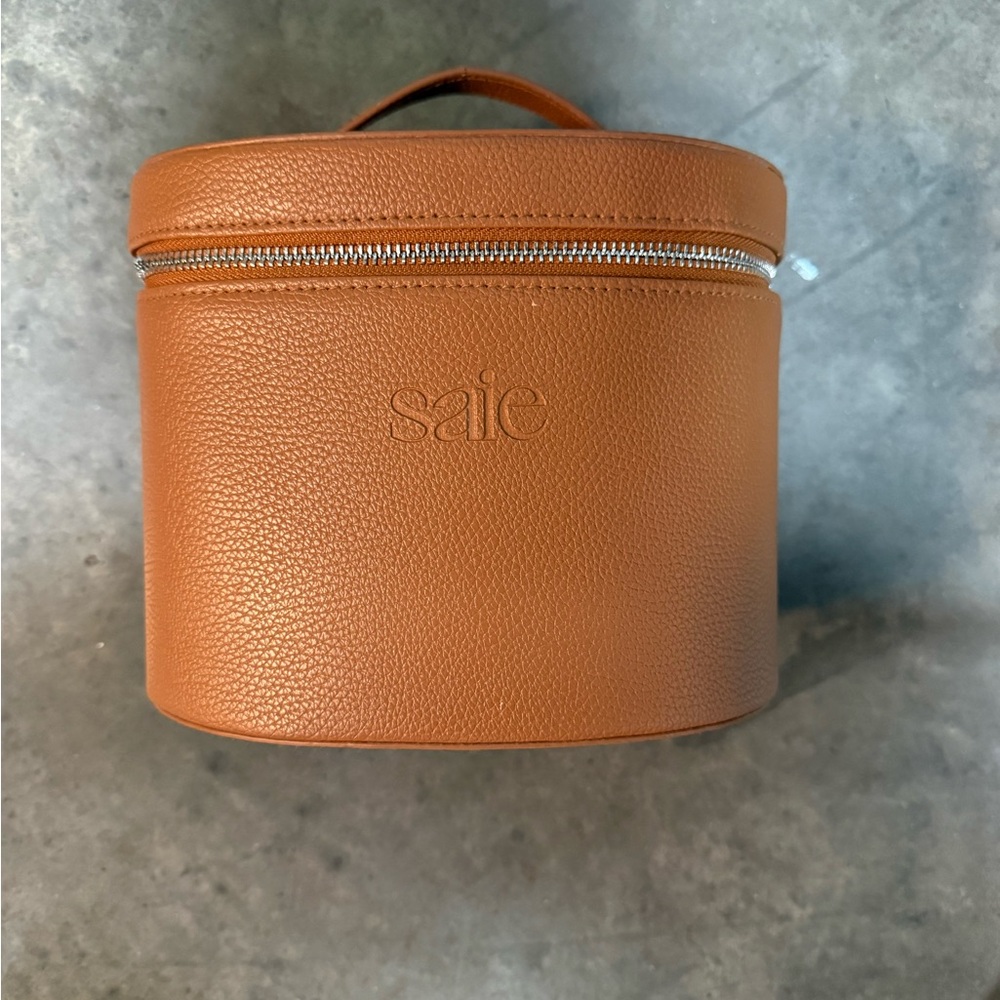 Saie Brown Leather Vanity Case